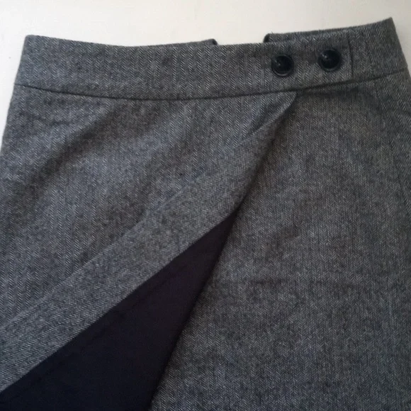 💫 Contemporaine By Simons Chic Gray A-Line Women's Woolen Blend Pencil Skirt - Picture 13 of 13